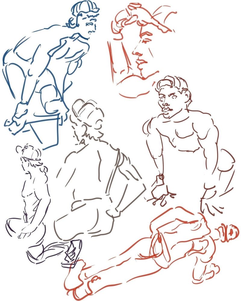 gesture drawings - procreate on iPad - 2 minute