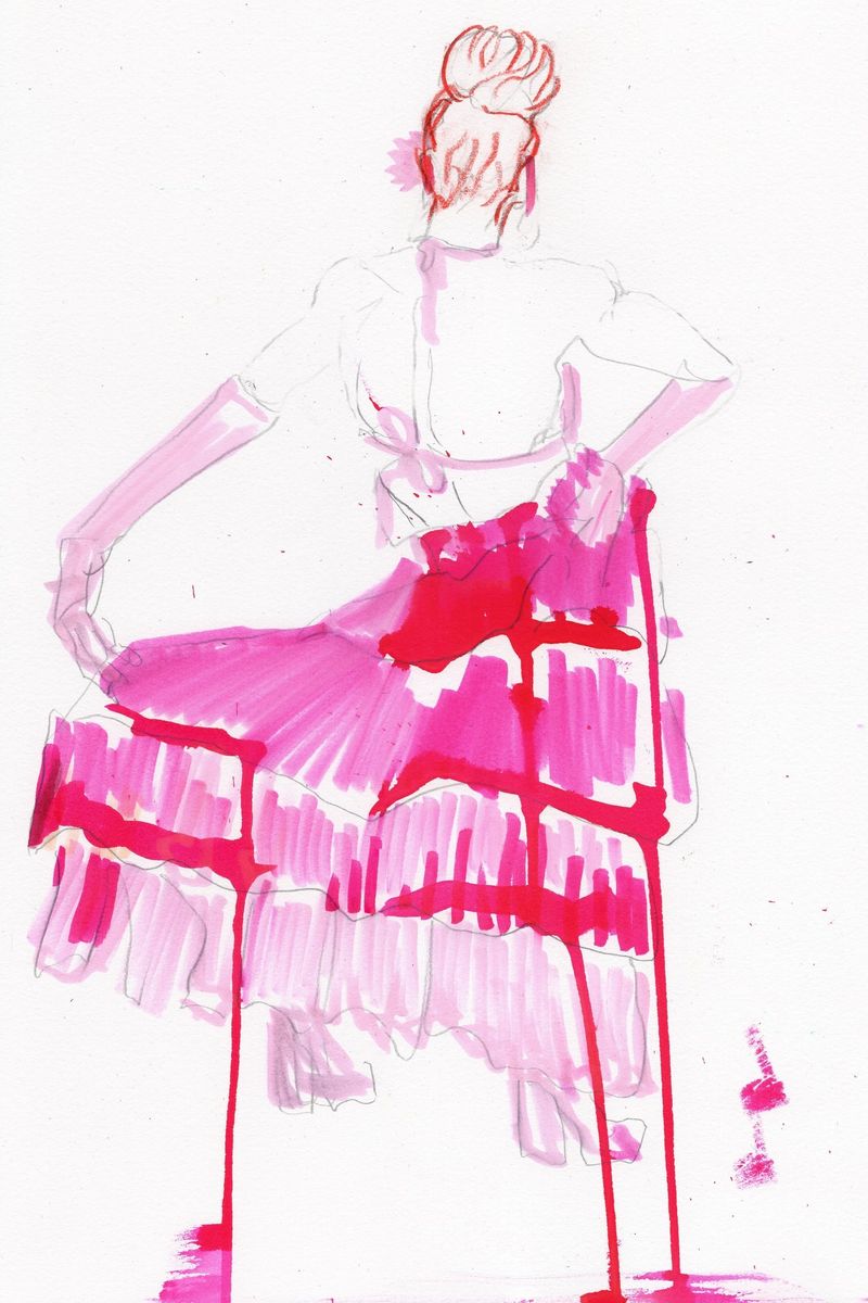 A 10 minute pose fashion illustration- highlighter and watercolor marker
