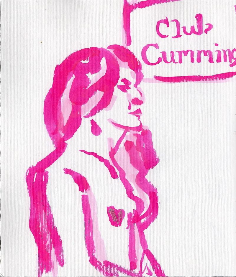 Watercolor markers and highligher- a 5 minute pose