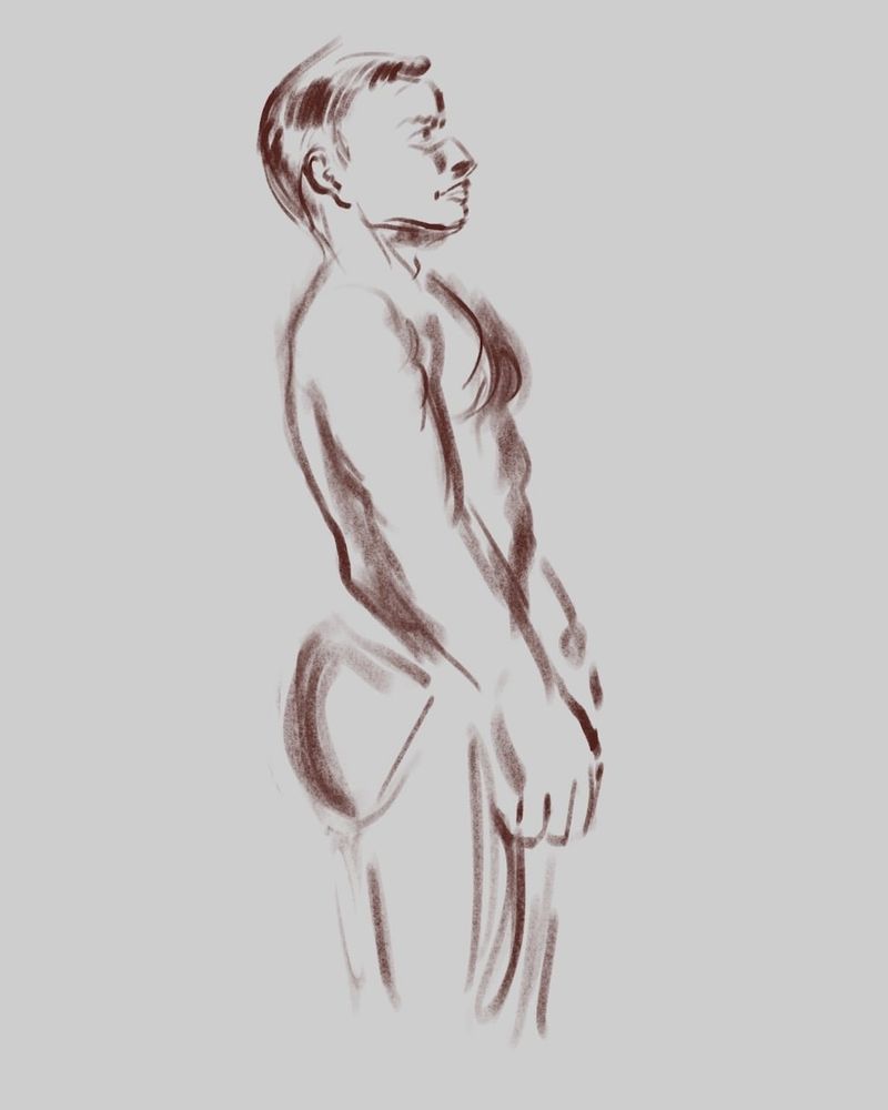 A 5 minute profile research drawing of Alan- Digital drawing in Procreate