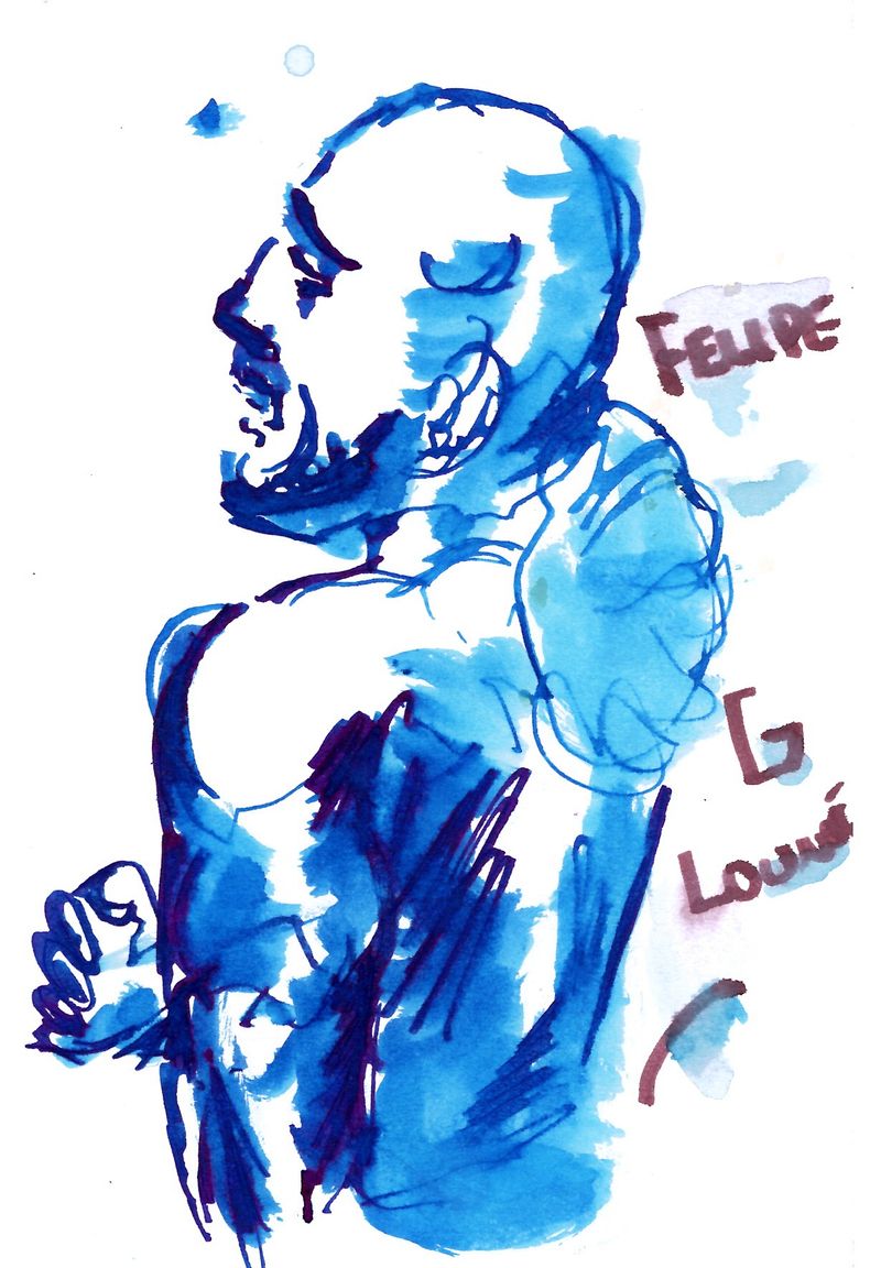 Index card journal sketch for the evening