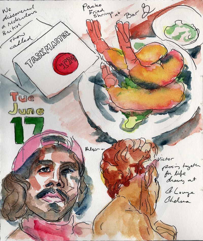 My sketchbook entry from this day featuring Valmir and Viktor