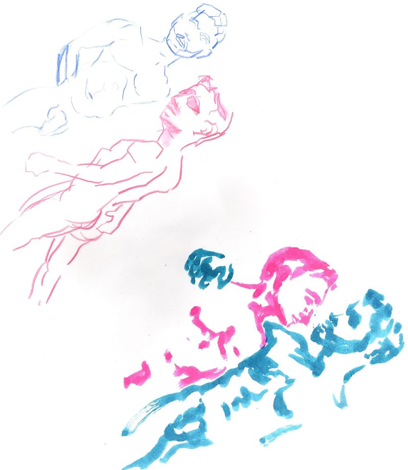 A drawing of Sergey and Guilherme