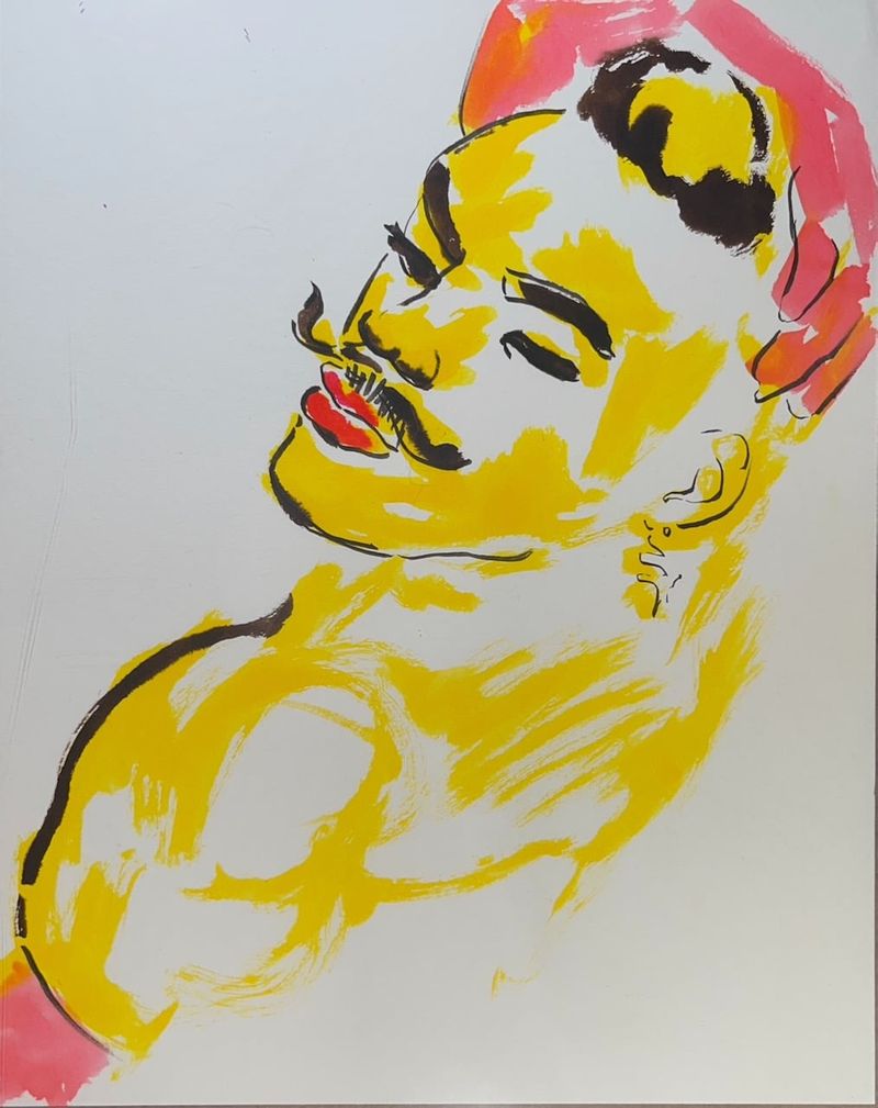 A watercolor marker portrait of Deandre