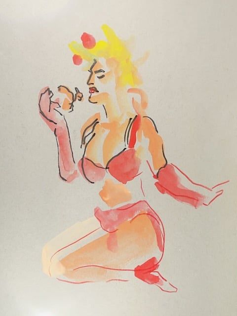 Alexa examines an ornament