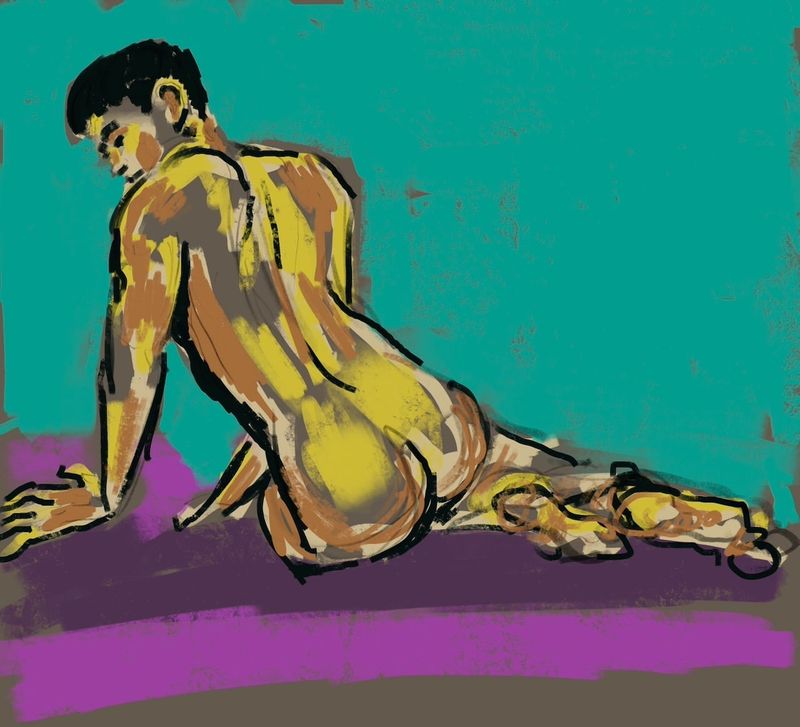 A digital Procreate drawing on iPad of Larry