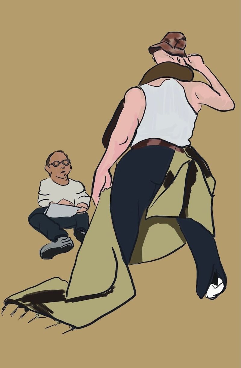 A procreate sketch of Enrique and Leonard