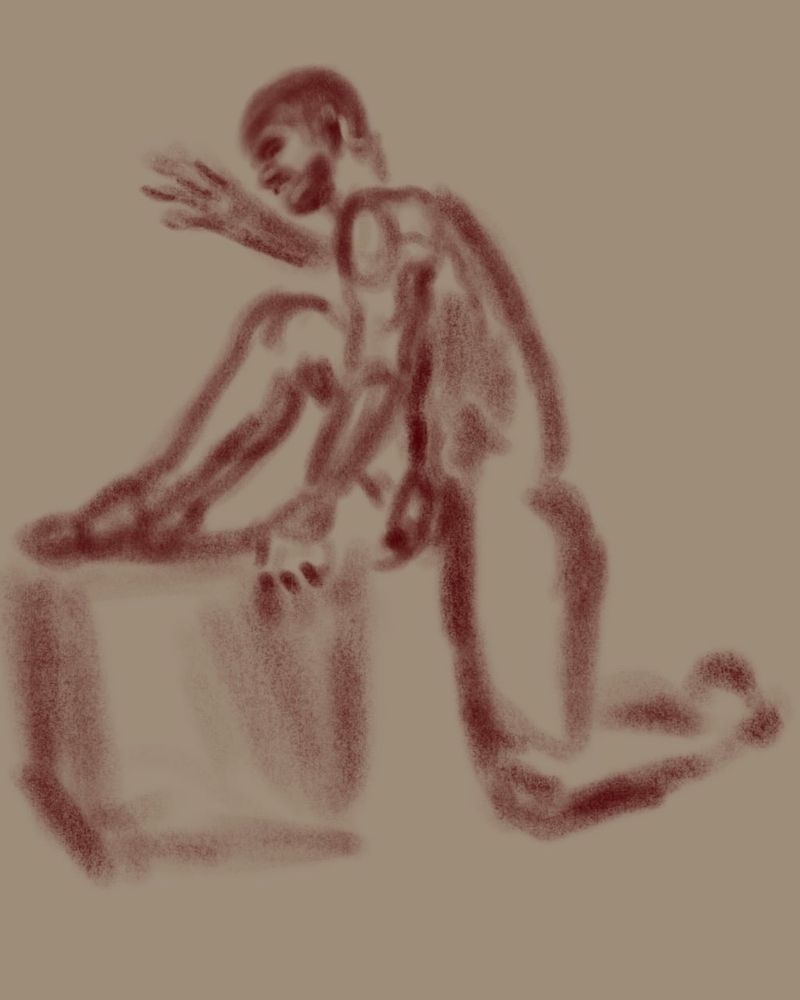 10 minute pose - digital charcoal on iPad