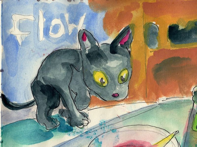 The animals from the movie Flow (2024) in a a boat, trying to find a safe space.