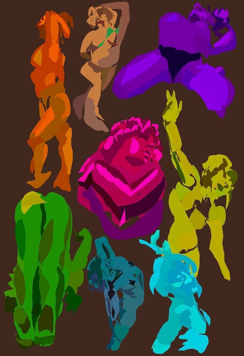2 minute gestures captured in Heavy Paint- Digital