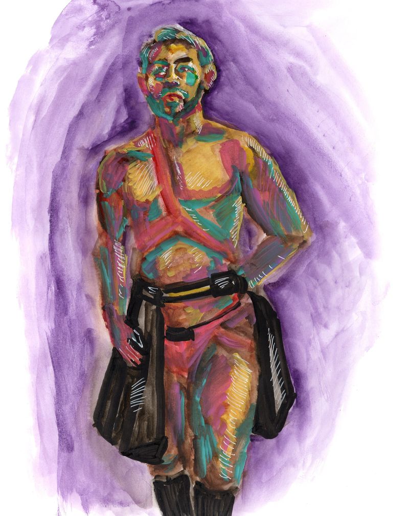 A drawing in acryllic marker - 2 20 minute poses