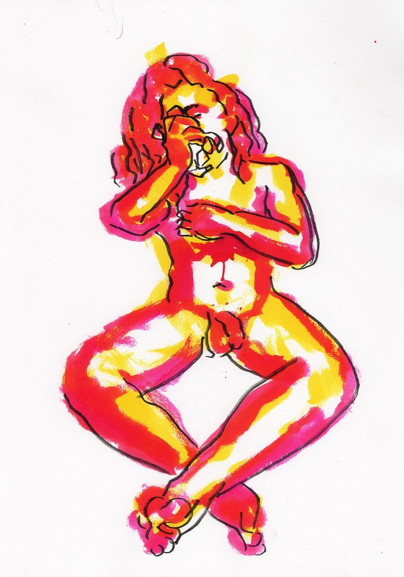 10 minute pose- watercolor markers