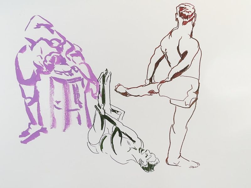 Five-minute warmup figure studies.
