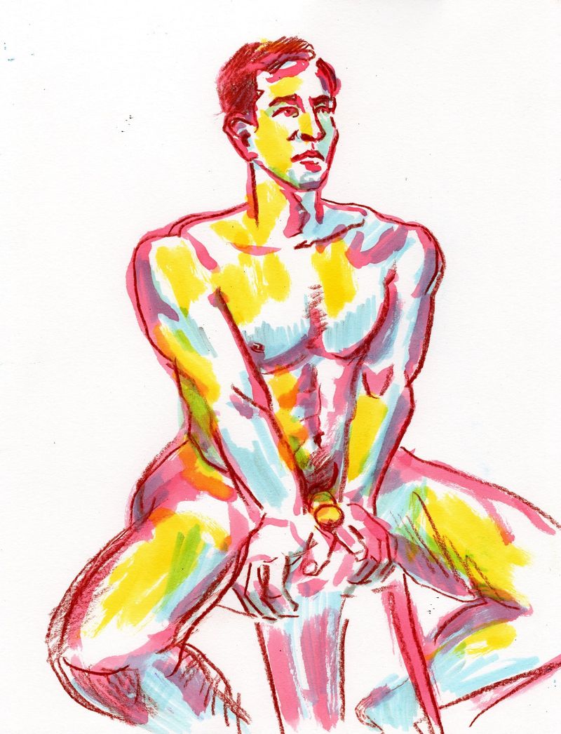 A recent drawing from an in-person figure drawing session