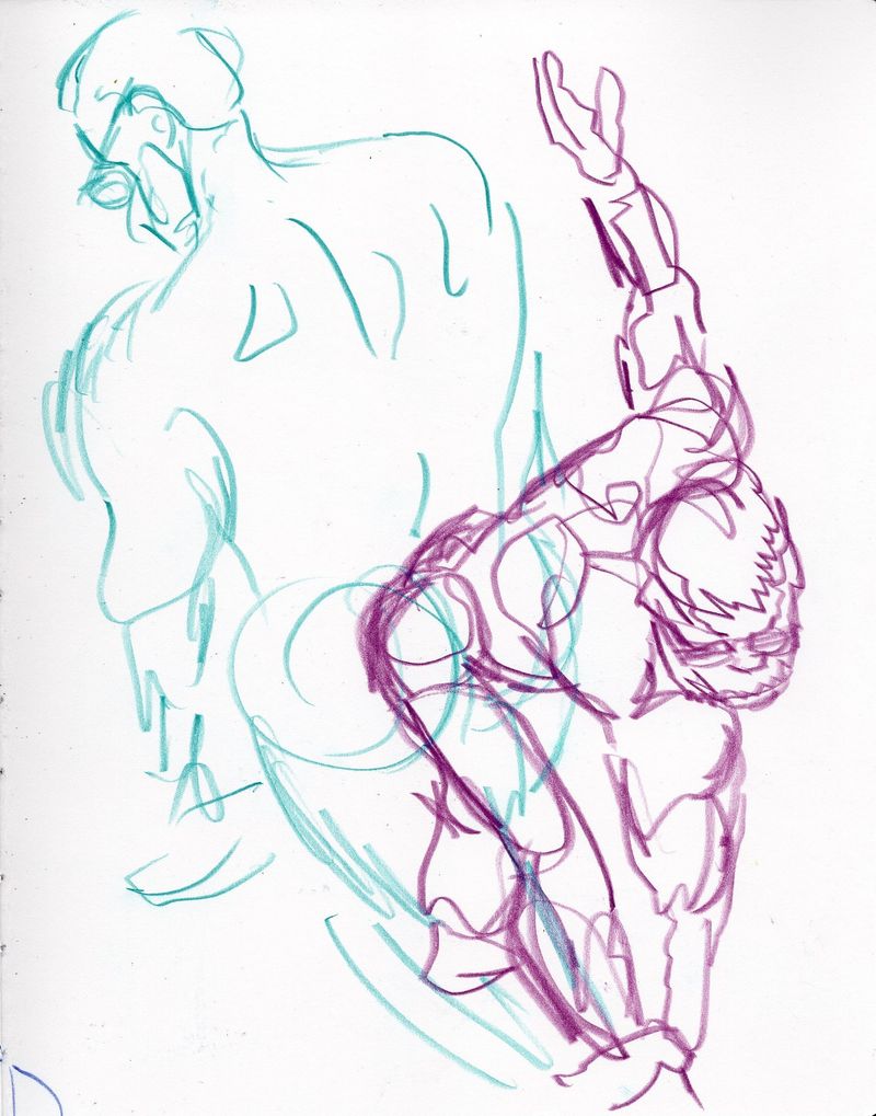 2 minute gesture drawings of Oliver