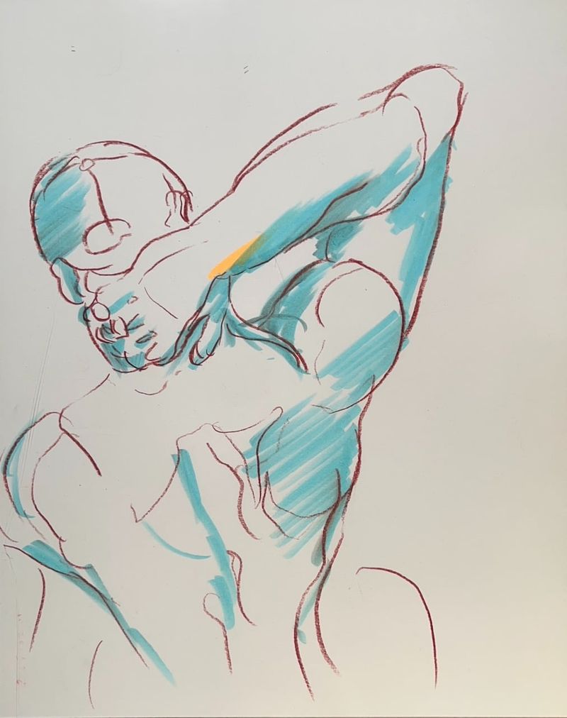 Jason raising his shoulder