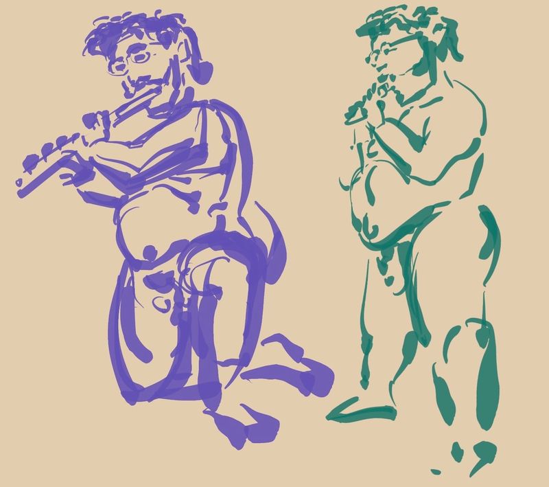 5 minute warmup drawings in Procreate