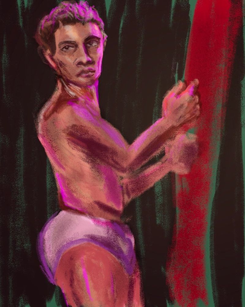 Standing pose of Giuseppe with a curtain - 20 minutes