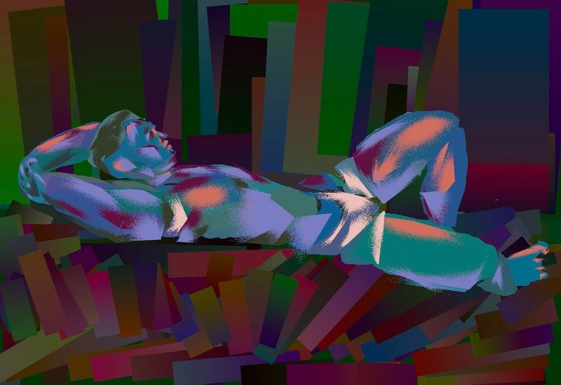 A Digital drawing in HeavyPaint done froma  22 minute pose