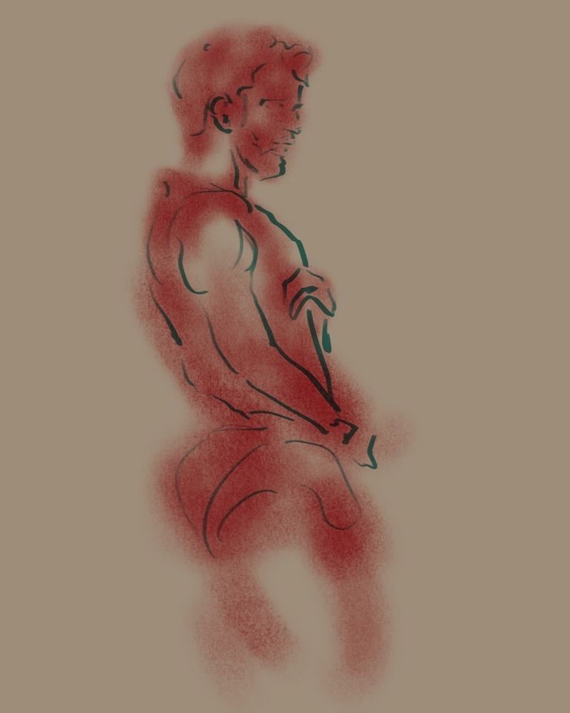 Will struggles with his shirt- 5 minute pose.