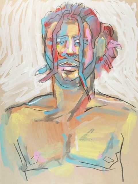 A pastel inktense portrait