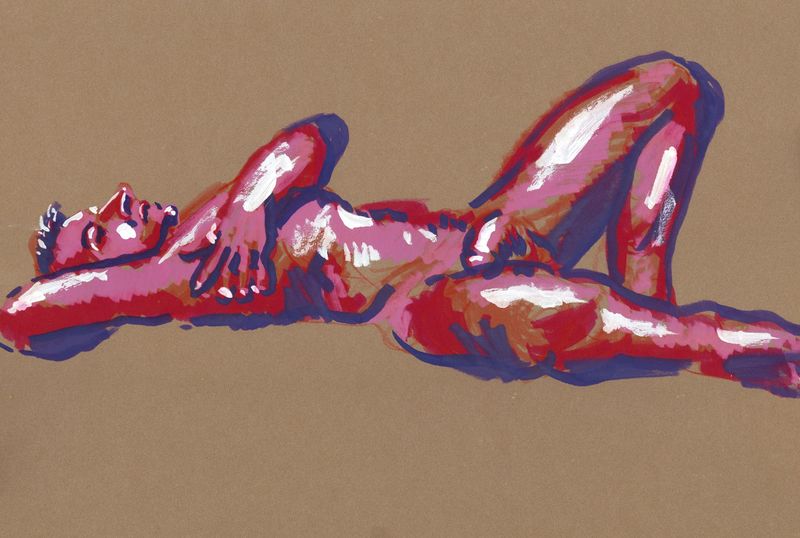 acrylic on toned paper - 20 minute pose