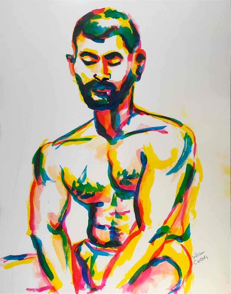 A watercolor marker portrait of Nate- 10 minutes