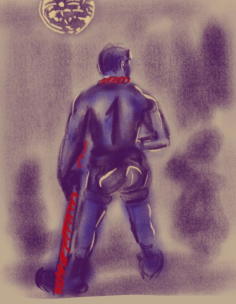 Tommy with a Velvet Rope draped over him