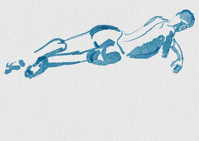 Reclining pose- digital drawing in Procreate