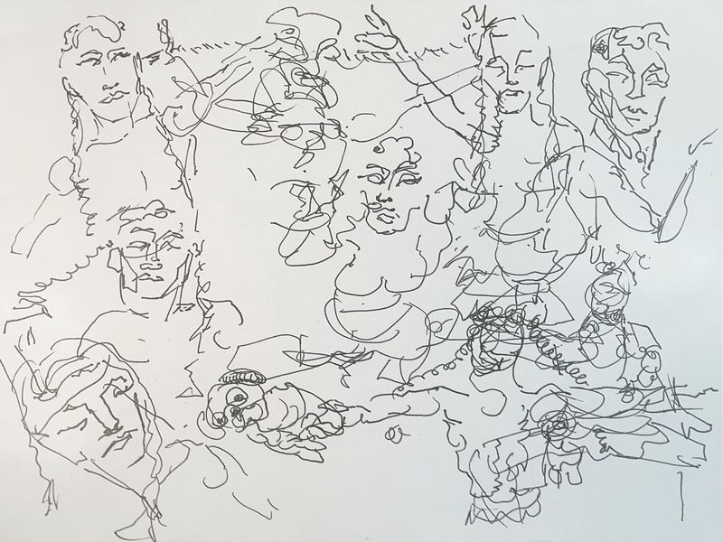 One-minute warmup gesture drawings from the session