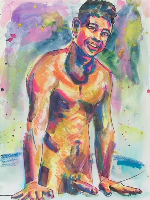 A portrait of Luke Truong, painted from a reference photo.
