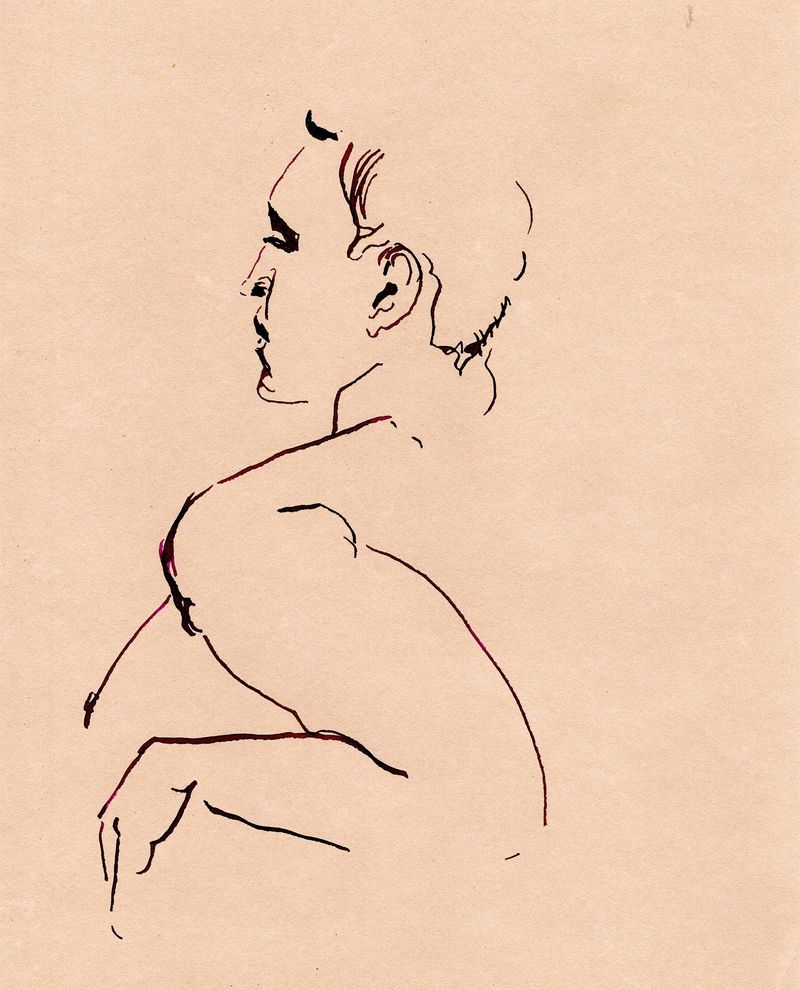 Drawing using a dip pen