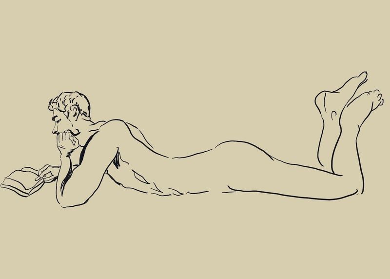 Manuel reclining procreate drawing