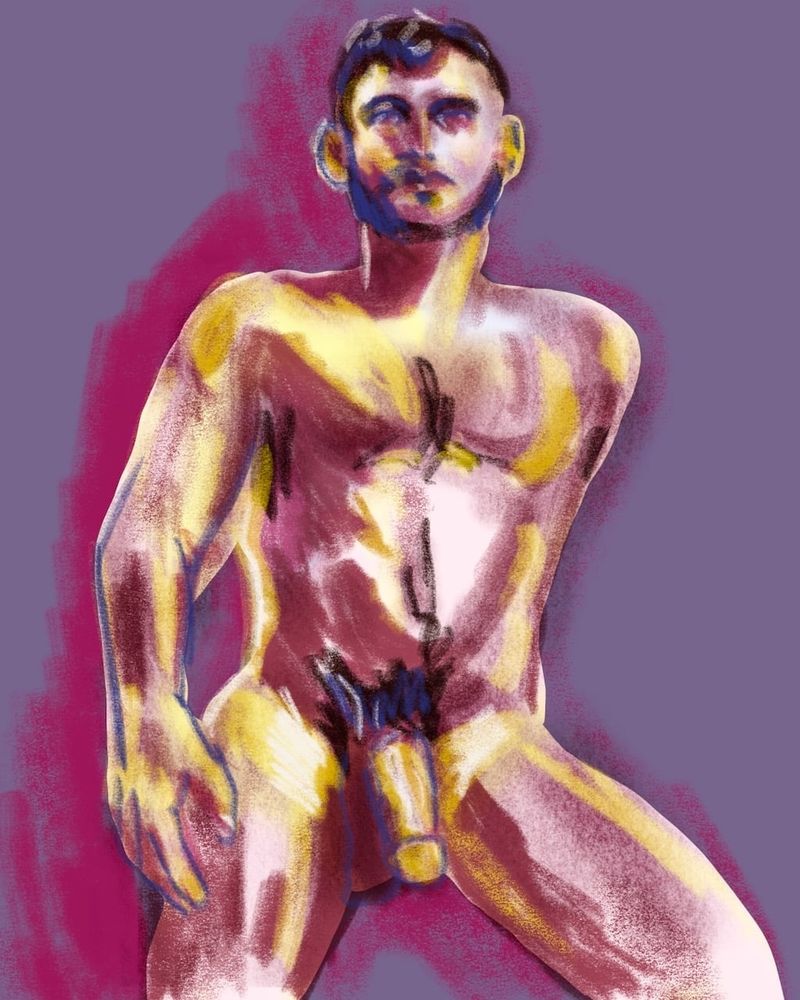 A digital charcoal and chalk drawing on iPad Pro and Procreate.