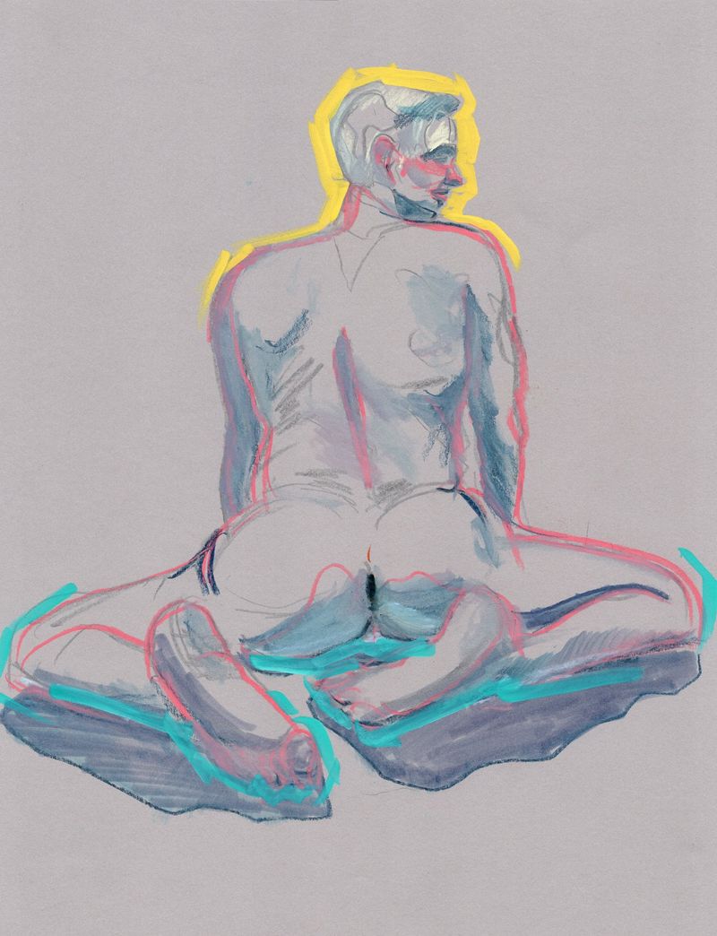 Sergey from behind- haloed by color