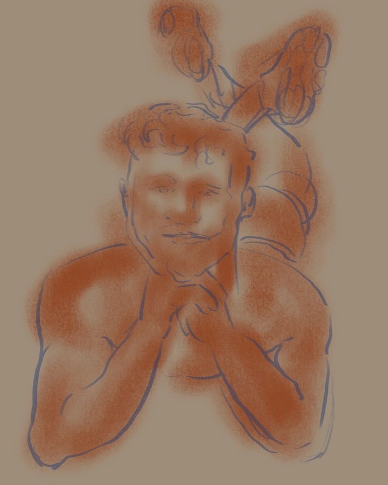 Will H props his head up with his knees bent behind him- 5 minute pose