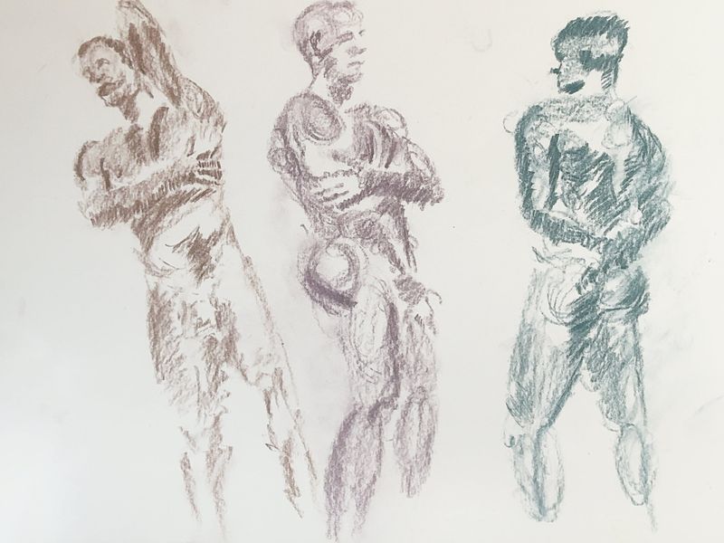 Five-minute warmup gesture drawings of Dave.