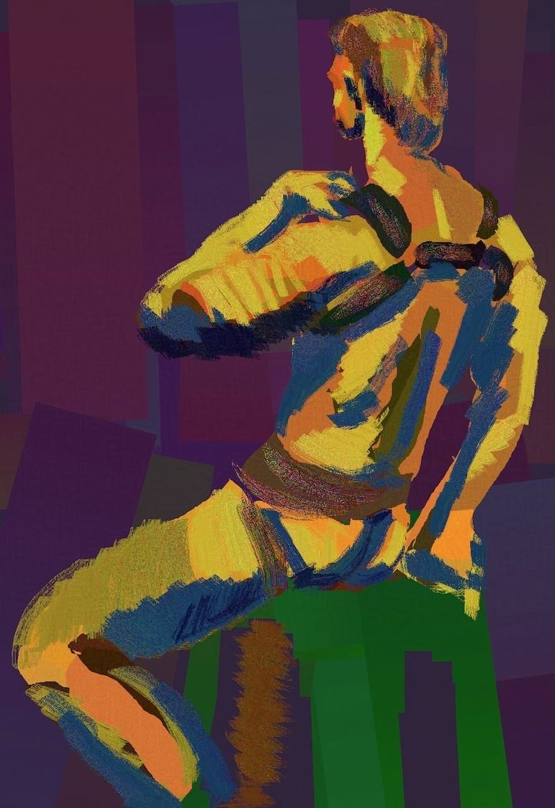 A heavypaint digital painting of Logan based on a 20 minute pose