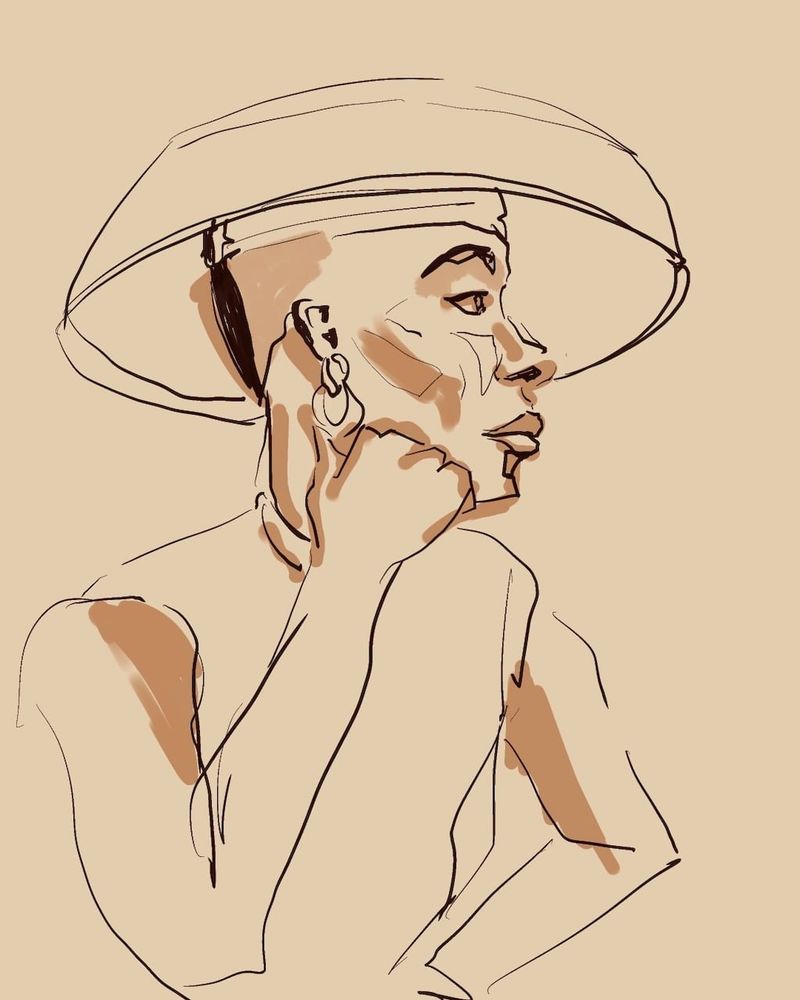 Shaquita from slightly under the hat angle.