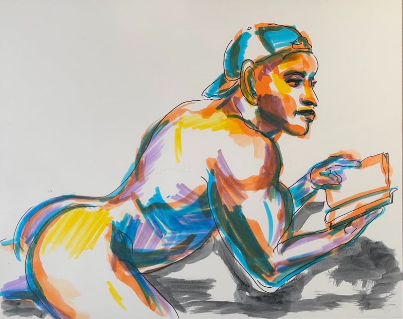 Jason reading a book