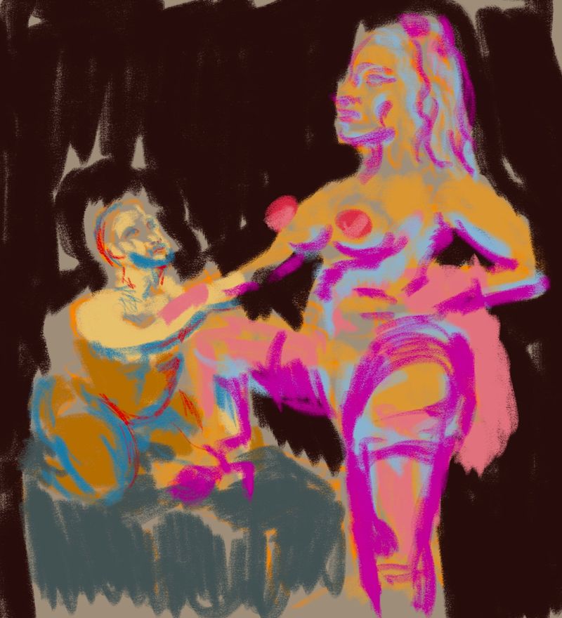 Digital drawing created in Procreate