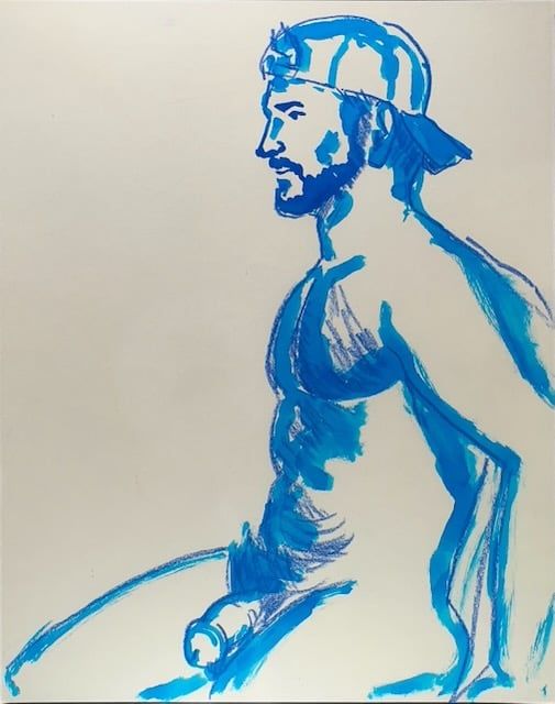 A seated pose- watercolor markers