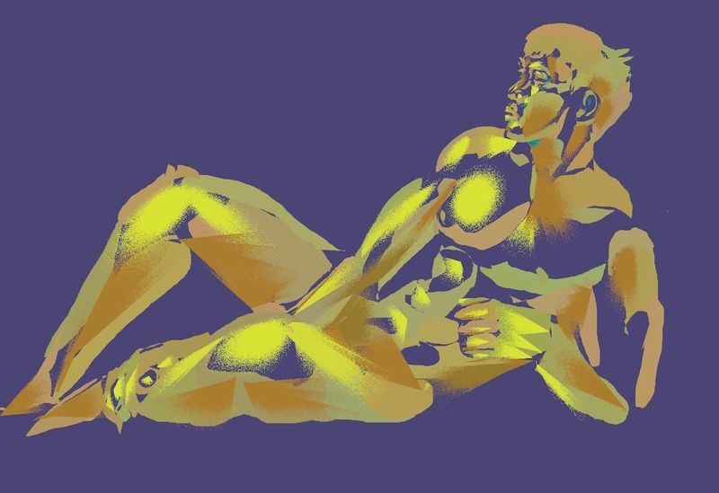 A drawing of larry in procreate