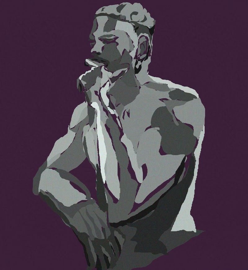 A heavypaint drawing based on a 10 minute pose