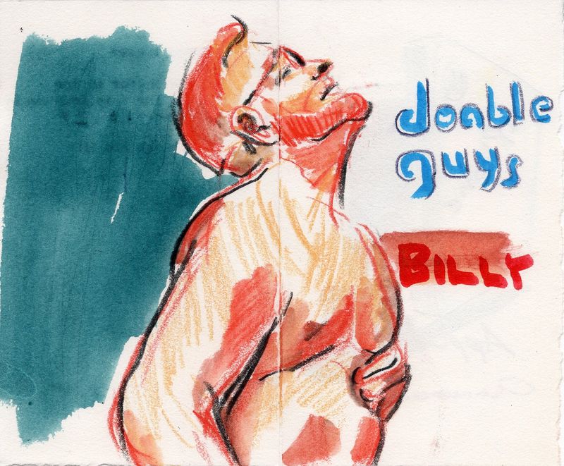 Journal page with sketches of Billy from the session.