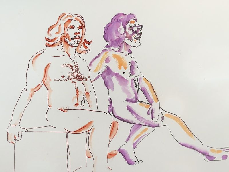 Ten-minute warmup gesture drawings of Val.