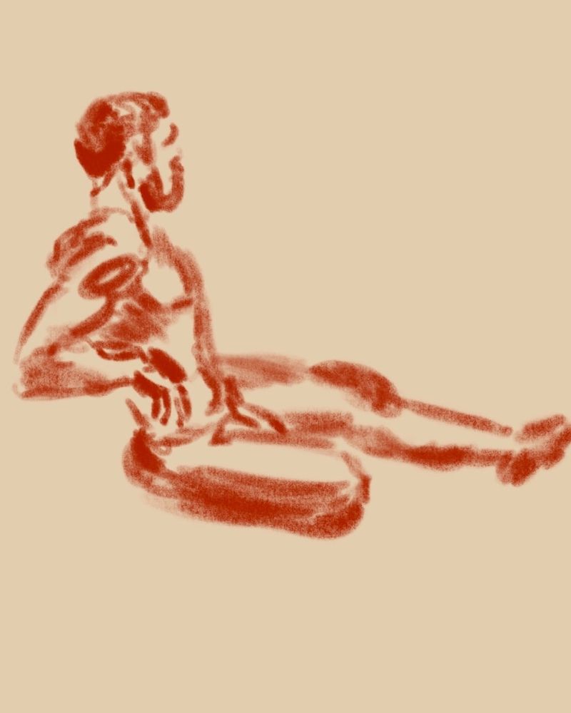 5 minute drawing with leg extended