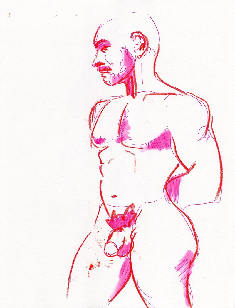 A recent drawing from an in-person figure drawing session