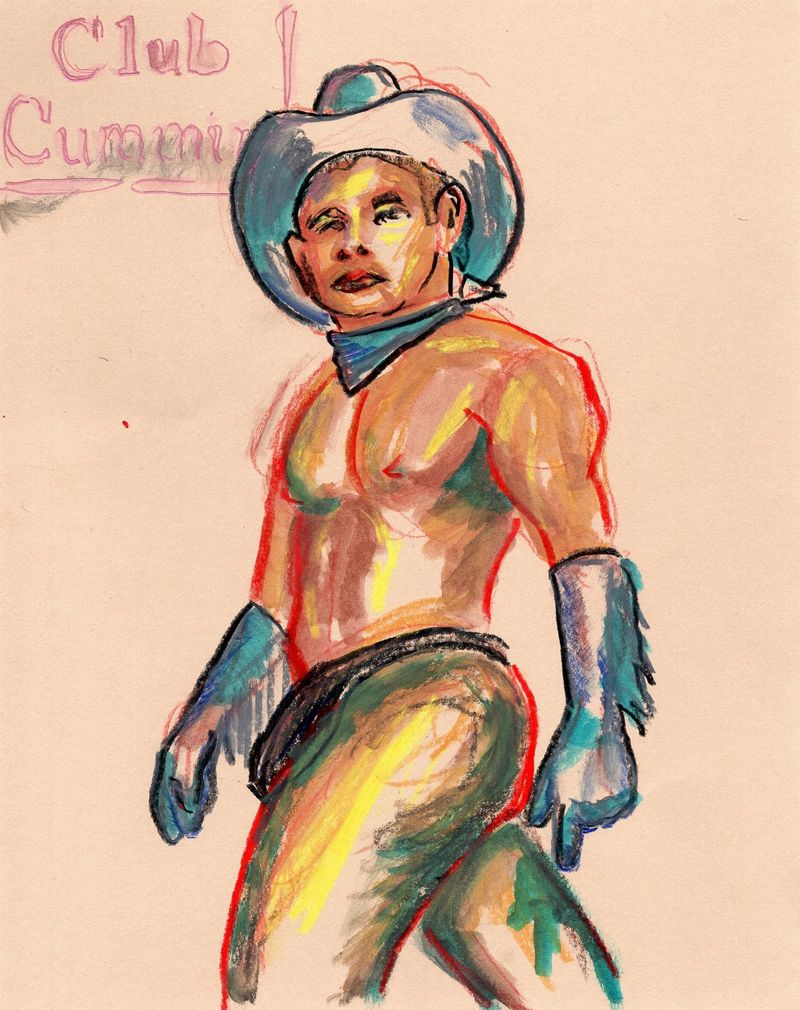 Watercolor pencil on toned paper