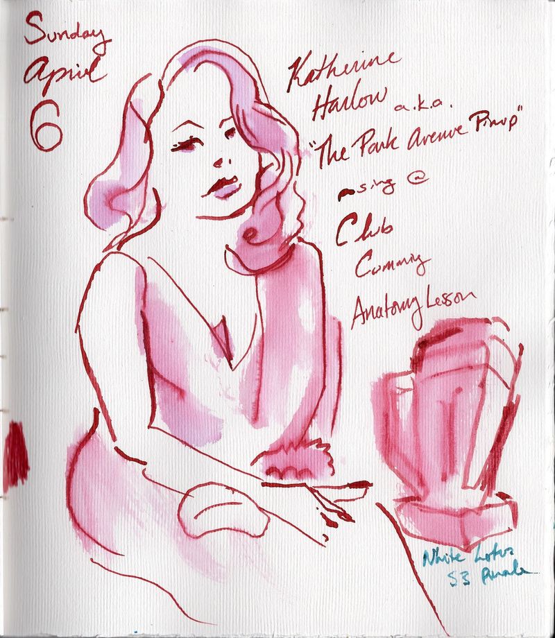 5 minute pose- fountain pen- profile seated pose